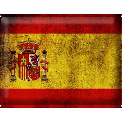 Metal sign flag 40x30cm Spain flag