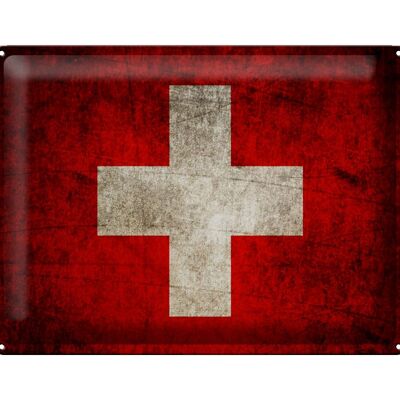 Targa in metallo bandiera 40x30 cm Bandiera Svizzera