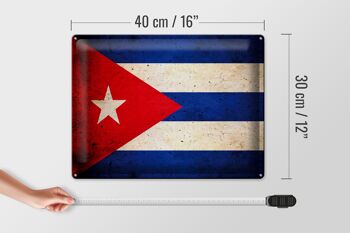 Drapeau en étain 40x30cm, drapeau de Cuba 4