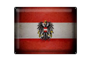 Drapeau en étain 40x30cm, drapeau autrichien, armoiries 1
