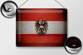Drapeau en étain 40x30cm, drapeau autrichien, armoiries 2