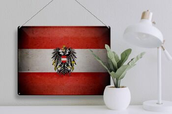 Drapeau en étain 40x30cm, drapeau autrichien, armoiries 3