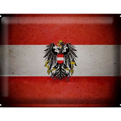 Targa in metallo bandiera 40x30 cm Stemma della bandiera dell'Austria