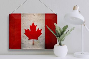 Drapeau en étain 40x30cm, décoration murale, drapeau du Canada 3