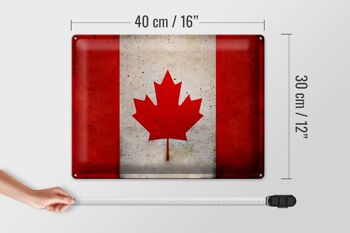 Drapeau en étain 40x30cm, décoration murale, drapeau du Canada 4