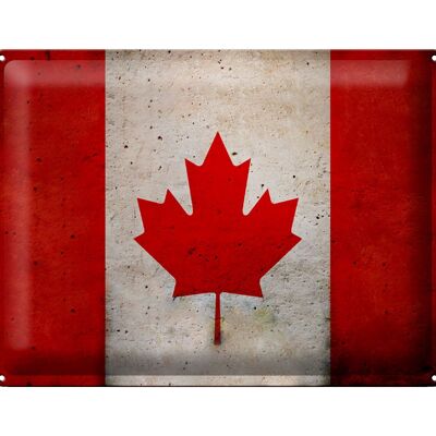 Targa in metallo bandiera 40x30 cm Decorazione murale bandiera canadese