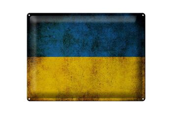 Drapeau en étain 40x30cm, drapeau de l'ukraine 1