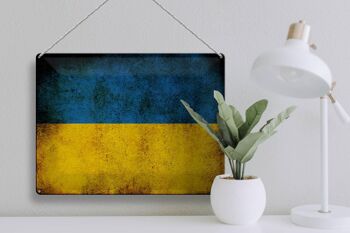Drapeau en étain 40x30cm, drapeau de l'ukraine 3