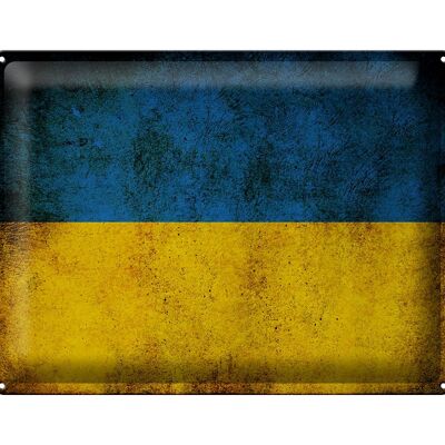 Blechschild Flagge 40x30cm Ukraine Fahne