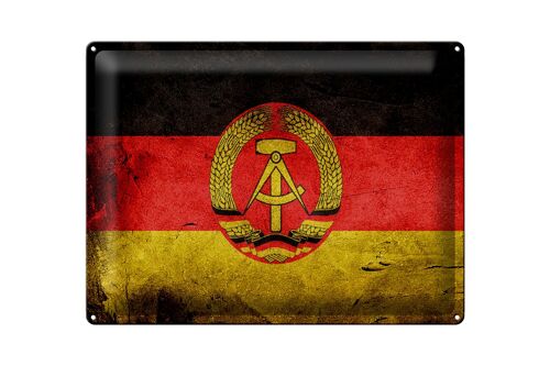 Blechschild Flagge 40x30cm DDR Fahne Wanddeko