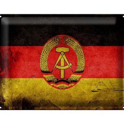 Blechschild Flagge 40x30cm DDR Fahne Wanddeko
