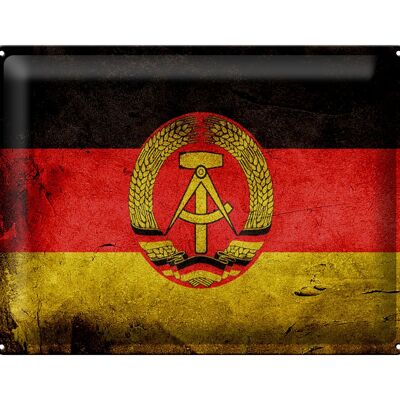 Metal sign flag 40x30cm DDR flag wall decoration