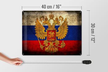 Drapeau en étain 40x30cm, drapeau russe, armoiries 4
