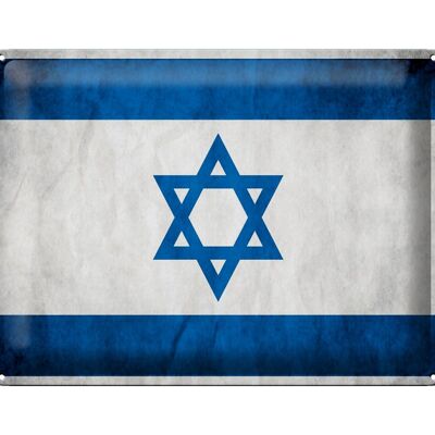 Bandera de cartel de hojalata 40x30cm decoración de pared con bandera de Israel