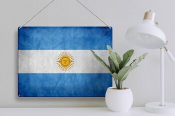 Drapeau en étain 40x30cm, drapeau argentin 3