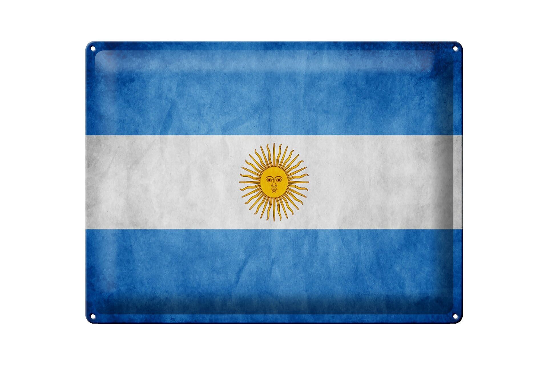 Targa in metallo bandiera 40x30 cm Bandiera Argentina