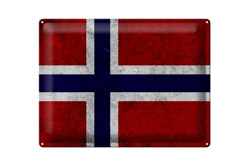 Blechschild Flagge 40x30cm Norwegen Fahne Wanddeko