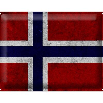 Targa in metallo bandiera 40x30 cm Decorazione murale bandiera norvegese