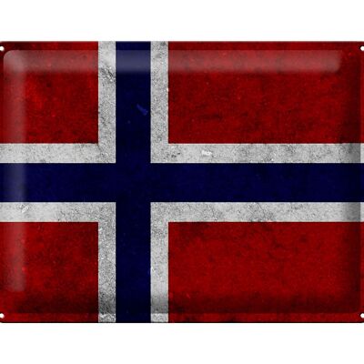 Blechschild Flagge 40x30cm Norwegen Fahne Wanddeko