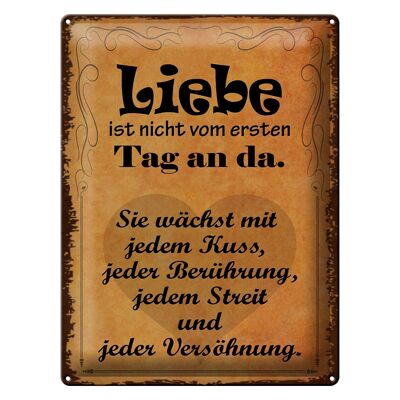 Blechschild Spruch 30x40cm Liebe ist nicht vom ersten Tag