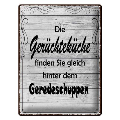 Blechschild Spruch 30x40cm Gerüchteküche Geredeschuppen