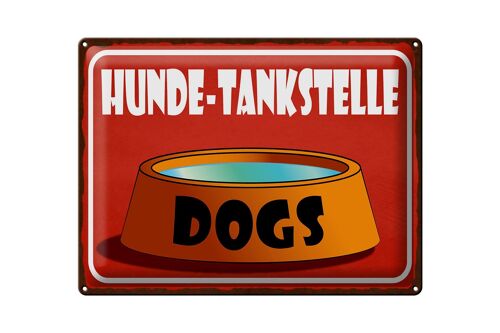 Blechschild Hinweis 40x30cm Hunde Tankstelle Dogs