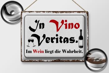 Panneau en étain disant 40x30cm en Vino Veritas Wine Truth 2
