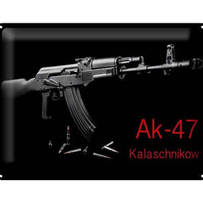 Cartel de hojalata rifle 40x30cm AK-47 Kalashnikov