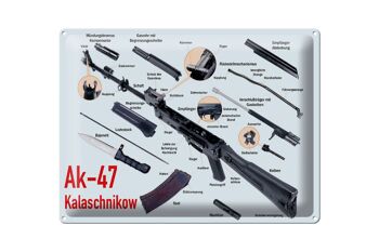 Plaque en tôle pour fusil 40x30cm AK-47 Kalachnikov, pièces détachées 1