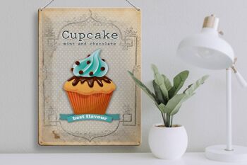 Panneau en étain indiquant 30x40cm Cupcake menthe chocolat meilleur 3