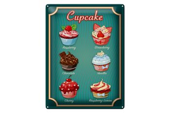 Plaque en tôle alimentaire 30x40cm Cupcake Framboise Chocolat 1
