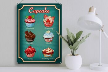 Plaque en tôle alimentaire 30x40cm Cupcake Framboise Chocolat 3