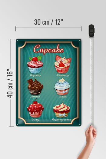Plaque en tôle alimentaire 30x40cm Cupcake Framboise Chocolat 4