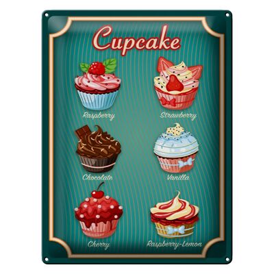 Metal sign food 30x40cm cupcake raspberry chocolate