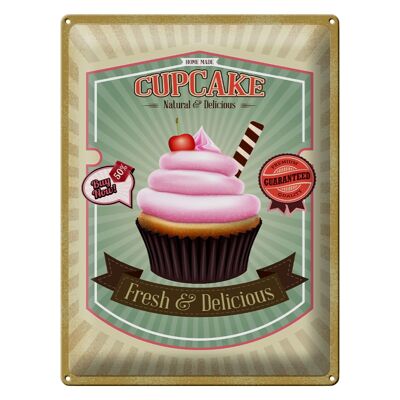 Cartel de chapa comida 30x40cm Cupcake natural fresco Delicioso