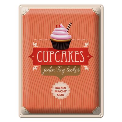 Blechschild Spruch 30x40cm Cupcakes jeden Tag lecker