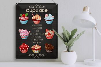 Plaque en tôle recette 30x40cm cupcake 120G beurre sucre 3