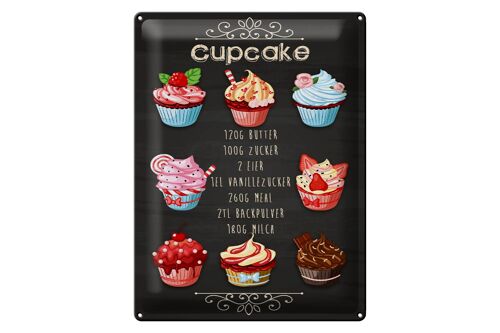 Blechschild Rezept 30x40cm Cupcake 120G Butter Zucker