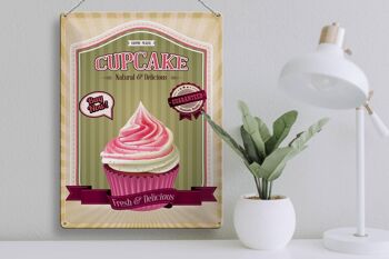 Plaque en tôle alimentaire 30x40cm Cupcake naturel Delicious home 3