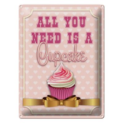 Metal sign food 30x40cm all you need is a cupcake