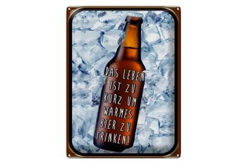 Plaque en étain indiquant 30x40 cm La vie est courte à propos de la bière chaude 1