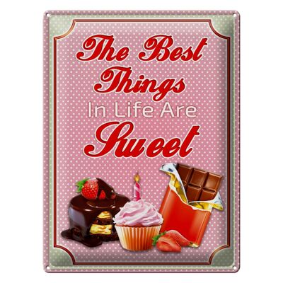 Blechschild Cupcake 30x40cm best things in life are sweet