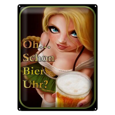 Tin sign saying 30x40cm Pinup Oh, is it beer o'clock already?