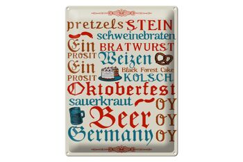 Panneau en étain indiquant 30x40cm Oktoberfest Beer Wurst Allemagne 1