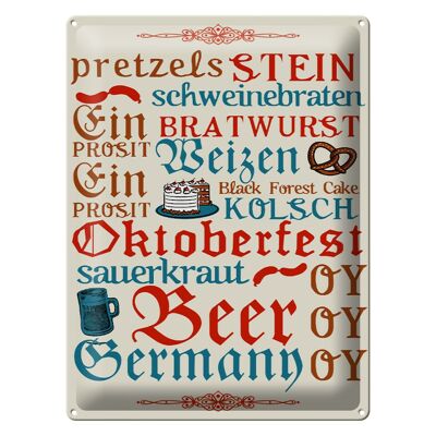 Panneau en étain indiquant 30x40cm Oktoberfest Beer Wurst Allemagne