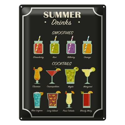 Tin sign Drinks 30x40cm Summer Smoothies Cocktails