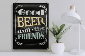 Plaque en tôle 30x40cm "Bonne bière avec les amis" 3