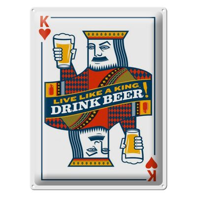 Cartel de chapa que dice 30x40cm Beer King beber Beer King