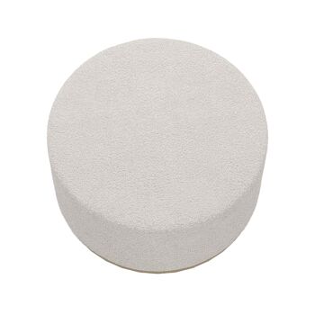 Grand pouf rond ottoman en bouclette blanche Victor 3