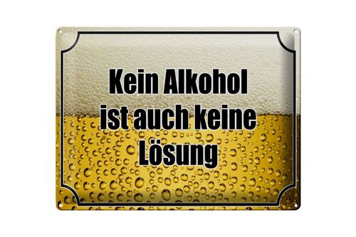 Blechschild Spruch 40x30cm Bier kein keine Lösung